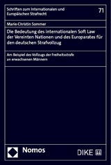 Die Bedeutung des internationalen Soft Law der Vereinten Nationen und des Europarates f&uuml;r den deutschen Strafvollzug - Marie-Christin Sommer