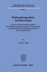 Ma&szlig;regelungsschutz und Beweislast. - Nicolas T. Pohl
