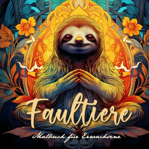 Faultiere Malbuch f&uuml;r Erwachsene - Monsoon Publishing, Musterst&uuml;ck Grafik