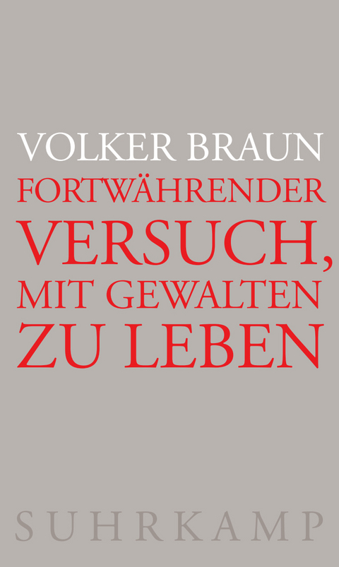 Fortw&auml;hrender Versuch, mit Gewalten zu leben - Volker Braun