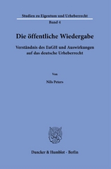 Die &ouml;ffentliche Wiedergabe. - Nils Peters