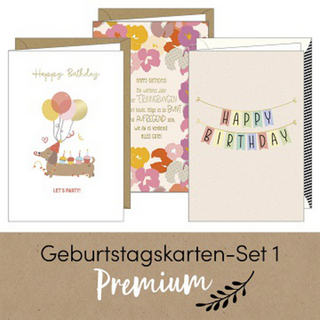 Geburtstagskarten-Set 1 Premium - 3 Karten