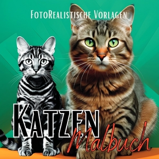 Black Midnight- Animals / Malbuch Katze „Fotorealistisch“.