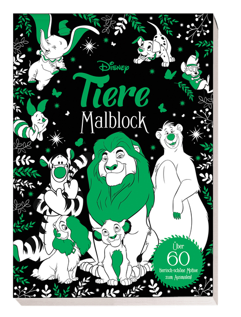 Disney Tiere: Malblock: &uuml;ber 60 tierisch-sch&ouml;ne Motive zum Ausmalen! -  Panini