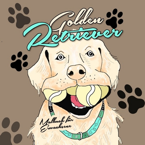 Golden Retriever Malbuch f&uuml;r Erwachsene - Monsoon Publishing, Musterst&uuml;ck Grafik