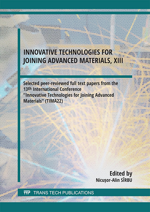 Innovative Technologies for Joining Advanced Materials, XIII - 