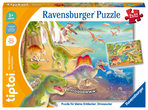 tiptoi&reg; Puzzle f&uuml;r kleine Entdecker: Dinosaurier - 2x12 Teile