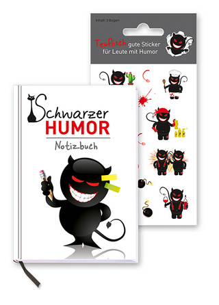 Schwarzer Humor - Notizbuch mit Stickern