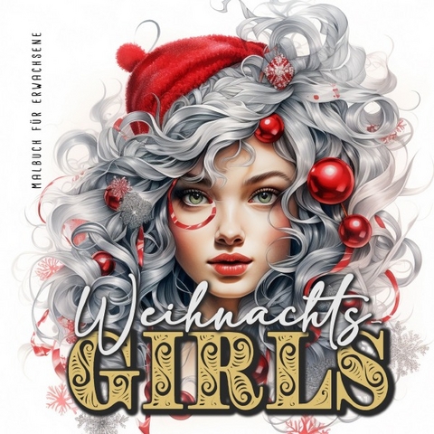 Weihnachtsgirls Malbuch f&uuml;r Erwachsene - Monsoon Publishing, Musterst&uuml;ck Grafik