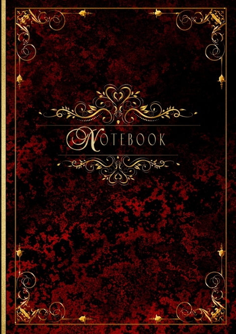 Besondere Premium Vintage Notizb&uuml;cher / Premium A5 Blanko-Notizbuch im Vintage-Stil - Farbe Rot - Chris Bee ArtDesign