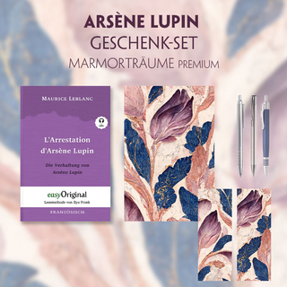 Die Verhaftung von d’Arsène Lupin - Geschenkset (Buch + Audio-Online) + Marmorträume Schreibset Premium