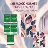 Sherlock Holmes Geschenkset - 5 B&uuml;cher (mit Audio-Online) + Marmortr&auml;ume Schreibset Premium - Arthur Conan Doyle
