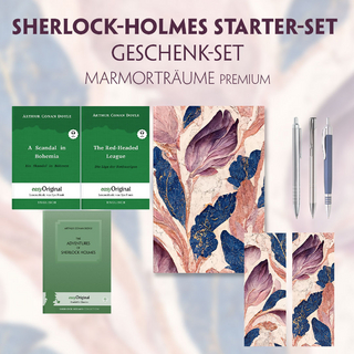 The Adventures of Sherlock Holmes Starter-Paket Geschenkset (mit Audio-Online) + Marmorträume Schreibset Premium