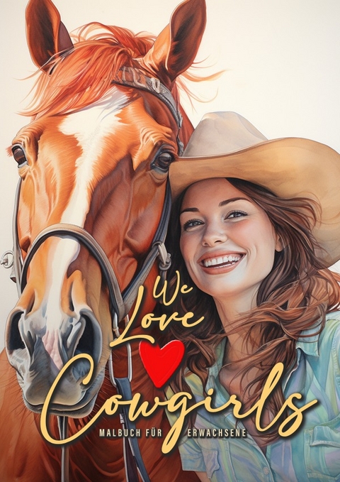 We love Cowgirls Malbuch f&uuml;r Erwachsene - Monsoon Publishing, Musterst&uuml;ck Grafik