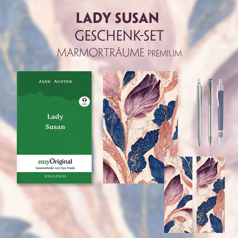 Lady Susan Geschenkset (Hardcover + Audio-Online) + Marmortr&auml;ume Schreibset Premium - Jane Austen
