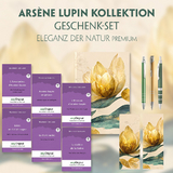Arsène Lupin Geschenkset - 6 Bücher (mit Audio-Online) + Eleganz der Natur Schreibset Premium - Maurice Leblanc