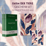 Farm der Tiere Geschenkset - 2 Teile (Buch + Audio-Online) + Marmortr&auml;ume Schreibset Basics - George Orwell