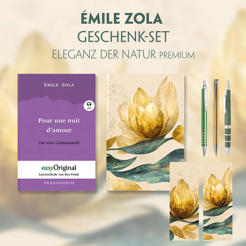 &Eacute;mile Zola Geschenkset (mit Audio-Online) + Eleganz der Natur Schreibset Premium - &Eacute;mile Zola