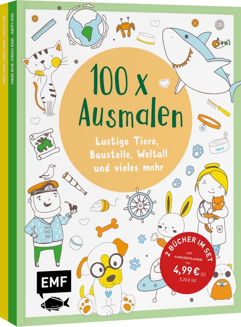 100 x Ausmalen &ndash; 2 Ausmal-B&uuml;cher im Bundle