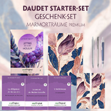 Alphonse Daudet Starter-Paket Geschenkset - 4 B&uuml;cher (mit Audio-Online) + Marmortr&auml;ume Schreibset Premium - Alphonse Daudet