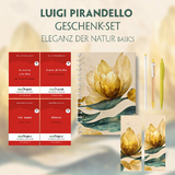 Luigi Pirandello Geschenkset - 4 B&uuml;cher (mit Audio-Online) + Eleganz der Natur Schreibset Basics - Luigi Pirandello
