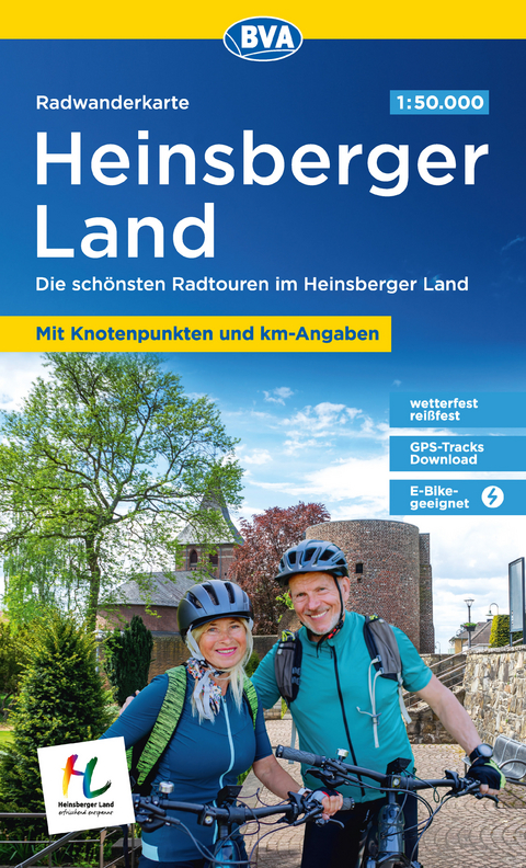 BVA Radwanderkarte Heinsberger Land 1:50.000, mit Knotenpunkten, rei&szlig;- und wetterfest, GPS-Tracks Download, E-Bike geeignet