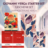 Vita dei campi Starter-Paket Geschenkset - 3 B&uuml;cher (mit Audio-Online) + Marmortr&auml;ume Schreibset Premium - Giovanni Verga