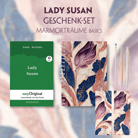 Lady Susan Geschenkset (Softcover + Audio-Online) + Marmortr&auml;ume Schreibset Basics - Jane Austen