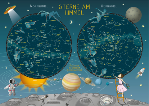 Sterne am Himmel: Sternenkarte f&uuml;r Kinder