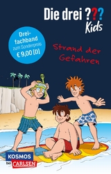 Die drei ??? Kids: Strand der Gefahren. Dreifachband. (Enth&auml;lt die B&auml;nde: Achtung, Strandr&auml;uber!, Insel der Haie, Surfstrand in Gefahr) - Ulf Blanck, Boris Pfeiffer