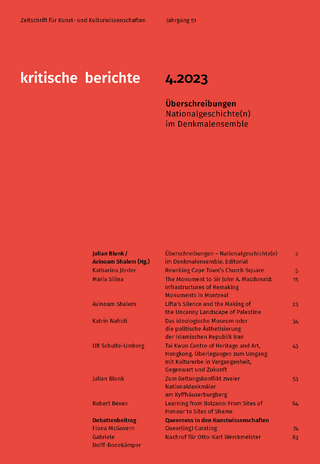 Kritische Berichte : Zeitschrift für Kunst- und Kulturwissenschaften / Jahrgang 51, Heft 4.2023