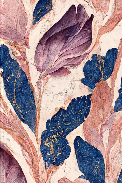 Marmortr&auml;ume - Premium Hardcover-Notizbuch A5 Soft Touch, liniert. Violett-blaue Marmorillusion mit schimmernden goldenen Details