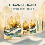 Eleganz der Natur Schreibset Premium im majest&auml;tischen Bl&uuml;tentraum-Design