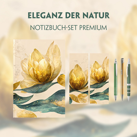 Eleganz der Natur Schreibset Premium im majest&auml;tischen Bl&uuml;tentraum-Design
