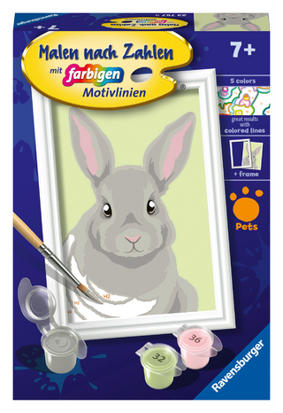 CreArt, Malen nach Zahlen Kinder - Niedliches Kaninchen