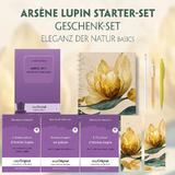 Ars&egrave;ne Lupin Starter-Paket Geschenkset - 4 B&uuml;cher (mit Audio-Online) + Eleganz der Natur Schreibset Premium - Maurice Leblanc
