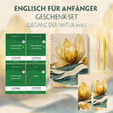 Englisch f&uuml;r Anf&auml;nger Geschenkset - 4 B&uuml;cher (mit Audio-Online) + Eleganz der Natur Schreibset Basics - L. Frank Baum, John Ruskin, Hector Hugh Munro (Saki)