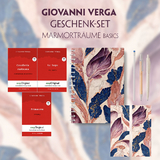 Giovanni Verga Geschenkset - 3 B&uuml;cher (mit Audio-Online) + Marmortr&auml;ume Schreibset Basics - Giovanni Verga