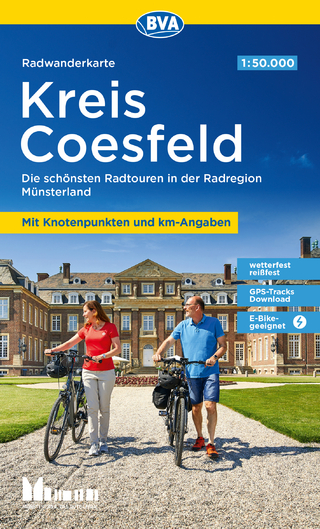 BVA Radwanderkarte Kreis Coesfeld 1:50.000, mit Knotenpunkten und km-Angaben, reiß- und wetterfest, GPS-Tracks Download, E-Bike geeignet