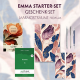 Emma Starter-Paket Geschenkset 2 B&uuml;cher (mit Audio-Online) + Marmortr&auml;ume Schreibset Premium - Jane Austen