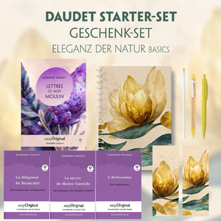 Alphonse Daudet Starter-Paket Geschenkset - 4 Bücher (mit Audio-Online) + Eleganz der Natur Schreibset Basics