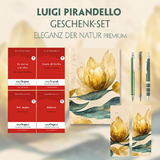 Luigi Pirandello Geschenkset - 4 B&uuml;cher (mit Audio-Online) + Eleganz der Natur Schreibset Premium - Luigi Pirandello