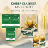 Kinder Klassiker Geschenkset - 3 B&uuml;cher (mit Audio-Online) + Eleganz der Natur Schreibset Basics - Lewis Carroll, L. Frank Baum