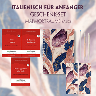 Italienisch für Anfänger Geschenkset - 3 Bücher (mit Audio-Online) + Marmorträume Schreibset Basics