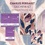 Charles Perrault Geschenkset - 3 B&uuml;cher (mit Audio-Online) + Marmortr&auml;ume Schreibset Premium - Charles Perrault