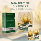 Farm der Tiere Geschenkset - 2 Teile (Buch + Audio-Online) + Eleganz der Natur Schreibset Basics - George Orwell