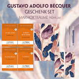 Gustavo Adolfo B&eacute;cquer Geschenkset - 4 B&uuml;cher (mit Audio-Online) + Marmortr&auml;ume Schreibset Premium - Gustavo Adolfo B&eacute;cquer