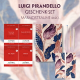 Luigi Pirandello Geschenkset - 4 B&uuml;cher (mit Audio-Online) + Marmortr&auml;ume Schreibset Basics - Luigi Pirandello