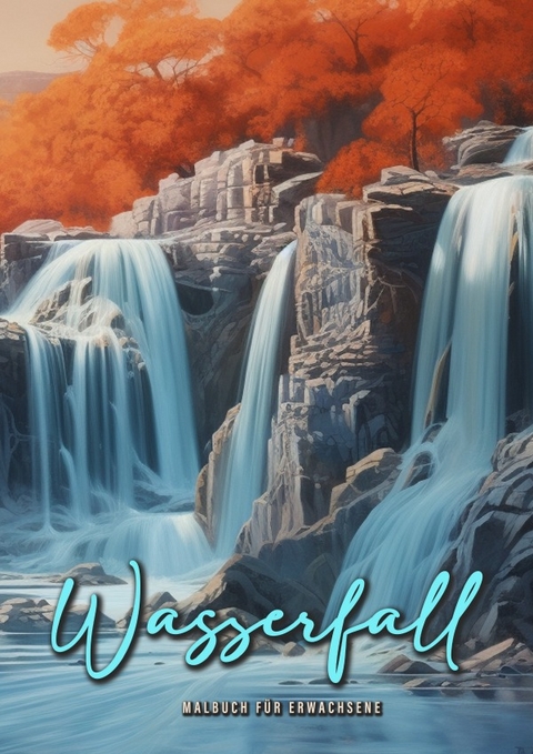 Wasserfall Malbuch f&uuml;r Erwachsene - Monsoon Publishing, Musterst&uuml;ck Grafik