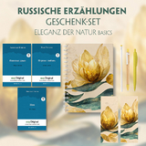 Russische Erz&auml;hlungen Geschenkset - 3 B&uuml;cher (mit Audio-Online) + Eleganz der Natur Schreibset Basics - Nikolai Wassiljewitsch Gogol, Alexander Puschkin, Iwan Turgenew